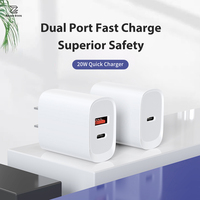 Chargeur de téléphone à adaptateur secteur USB-C 20W avec capacité de charge rapide, chargeur mural de type C