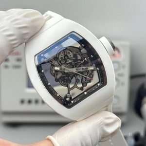 Montre mécanique automatique pour homme, de luxe décontractée haut de gamme, en céramique blanche, squelette, étanche, de haute qualité, de style sportif - Product Image 1