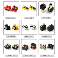 AV2-8.4-17A AV RCA Jack Connecteur PCB Montage sur panneau 2 trous Femelle RCA Audio Socket AV Sockets Connecteurs