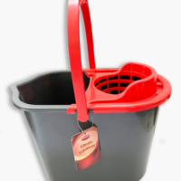 Seau de nettoyage de sol en plastique, avec essorage rapide, pour le nettoyage du sol avec poignée, de couleur argent, serpillière 15l