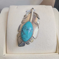 Ailes d'Espoir |   Collier pendentif de luxe en argent sterling 925 avec serti clos et turquoise naturelle Yungaisi - Cadeau