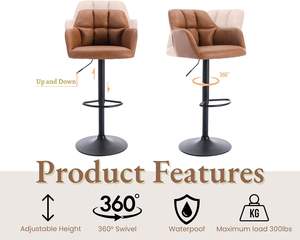 Moderne Luxe Draaibare Tooghoogte Barkruk Met Verstelbare Armen Woonkamer Meubilair - Product Image 3