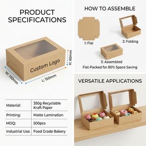 <span class=keywords><strong>ก</strong></span>ล่อง<span class=keywords><strong>ก</strong></span>ระดาษคราฟท์เคลือบด้านพร้อมหน้าต่างใส เกรดสำหรับอาหาร บรรจุภัณฑ์ขนมเค้<span class=keywords><strong>ก</strong></span> คัพเค้<span class=keywords><strong>ก</strong></span> ของหวาน  รับทำโลโ<span class=keywords><strong>ก</strong></span>้ตามขนาด - Product Image 2