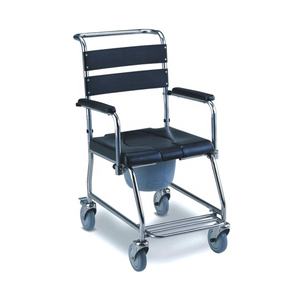 SUNCARE SC8015E spedizione rapida in acciaio inox sedile manuale a discesa bracciolo pieghevole comodo sedia a rotelle con padella per anziani - Product Image 1