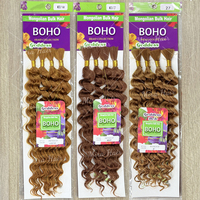 Lot de 4x mèches de cheveux bouclés italiens de 18 pouces, extensions de cheveux naturels vietnamiens bruts pour tresses, perruques et crochets bohèmes