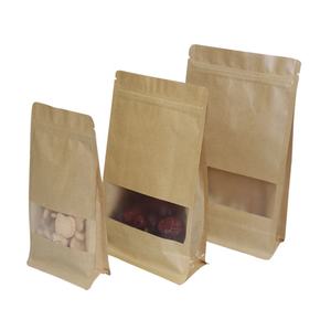 <span class=keywords><strong>Doypack</strong></span>-bolsa Biodegradable de papel <span class=keywords><strong>Kraft</strong></span> marrón, bolsa de embalaje de hierbas con ventana mate - Product Image 6