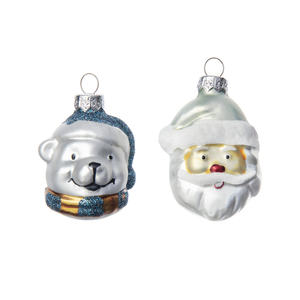 Ornements de maison en verre mignon arbre de Noël festif ornements suspendus <span class=keywords><strong>petit</strong></span> ours bonhommes de neige pendentif décoration de vacances - Product Image 2