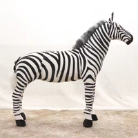 Vente en gros de jouets en peluche doux animaux de zoo simulation cheval et zèbre pour enfants
