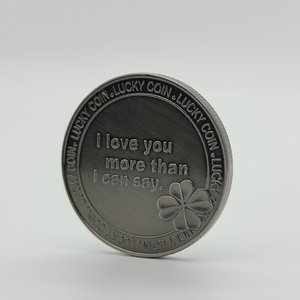 Moneda de confesión de medalla conmemorativa de amor de la suerte con corazón y trébol aniversario regalo de San Valentín recuerdo de fiesta de vacaciones - Product Image 5