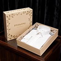 Boîte rigide de luxe en papier couché faite à la main pour chemises habillées et de mariage pour hommes - Emballage cadeau personnalisé avec pelliculage mat