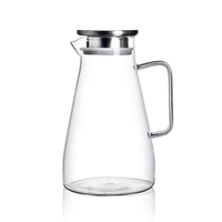 Pichet à eau en verre borosilicate résistant à la chaleur de 1800 ml avec couvercle pour la cuisine domestique (vente en gros)