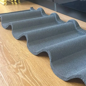 Tuiles de toiture en métal revêtues de pierre, modernes, ondulées, imperméables et résistantes à la chaleur, très vendues pour les bâtiments de villas - Product Image 2