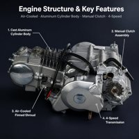 Ensemble moteur de moto tout-terrain 150cc OEM d'usine, refroidissement par air, embrayage manuel, cylindre en aluminium, 4 vitesses