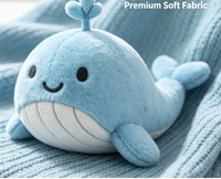 Porte-clés fantaisie en peluche baleine bleue, jouet animal marin personnalisé en coton PP doux pour souvenirs promotionnels