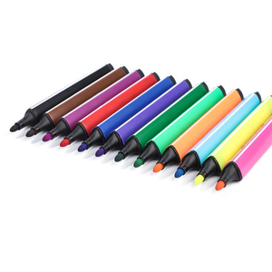 NOVISON Juego de Marcadores de Acuarela Triangulares de 12 Colores, Lavables y Reutilizables, de Plástico con Punta de Fieltro - Product Image 2