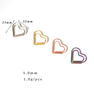 Vàng tình yêu trái tim mini giấy Clip mịn kết thúc văn phòng Bookmark kim loại Clip - Product Image 4
