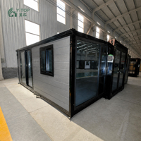 Maisonnette pliable à installation rapide, 20 pieds, 37 m², extensible, en conteneur maritime, imperméable, préfabriquée, bureau, résidence