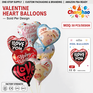 Globos de Corazón Metalizados de San Valentín de 18 Pulgadas, Impresos, Románticos, para Decoración de Fiestas del Día de San Valentín, Venta al Por Mayor - Product Image 1