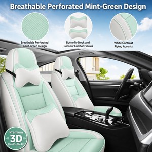 Fundas de Asiento Completas de Cuero Nappa para Automóvil, para Todas las Estaciones, Individuales o Juego Completo de 5 Asientos, Ajuste Universal 3D, Venta al Por Mayor - Product Image 1