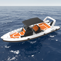 Bateaux familiaux gonflables Delux Europe 28 pieds RHIB 860 coque en aluminium ORCA 866 avec pont solaire