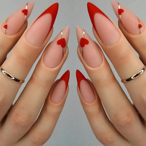 <span class=keywords><strong>Uñas</strong></span> Puntas artificiales Decoraciones de Arte de <span class=keywords><strong>uñas</strong></span> Suministros de <span class=keywords><strong>uñas</strong></span> acrílicas Nuevo diseño Diamond French Press on Nails Set - Product Image 2