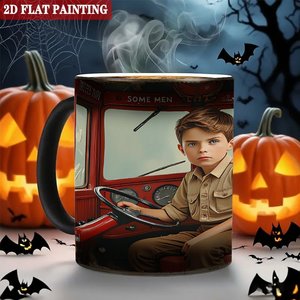 Mug magique en céramique noir givré de 11 oz, changeant de couleur, avec un design de peinture plate 2D - Product Image 6