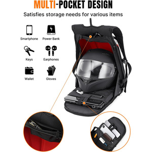 Mochila de Motocicleta Resistente al Agua con Carcasa Rígida, Tira Reflectante Nocturna, 14L de Gran Capacidad, para Viajes en Moto - Product Image 2