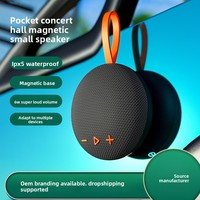Haut-parleur portable mini étanche magnétique 5.3 pour fêtes en extérieur, nouveau modèle 2026 sans fil 6W avec batterie intégrée rechargeable par USB