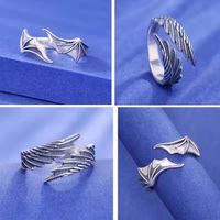 Bague réglable pour femme, style gothique punk, ailes d'ange et de démon, pour femmes stylées, bijoux de couple, ensemble de fête