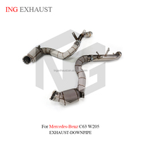 ING Downpipe d'échappement haute performance en acier inoxydable OPF pour Mercedes Benz C63 W205 4.0T avec bouclier thermique, accessoire de pièces automobiles