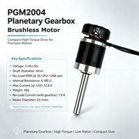 Boîte de vitesses CC miniature personnalisée PGM2004 12V à couple élevé 11,3 kgf.cm, arbre de 6 mm, avec moteur brushless 2004 pour composants robotiques