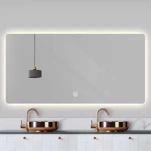 Wall Mounted Anti-explosion Smart Anti Fog Backlit Bath LED Mirror With Touch Switch