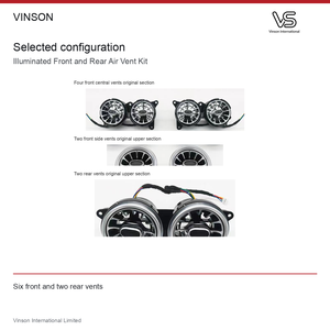 Kit de ventilación frontal y trasera iluminada para Mercedes Benz Clase S W222 2014-2017 Seis ventilaciones frontales y dos traseras - Product Image 1