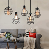 Lampe suspendue Vintage à la forme d'une Cage, design moderne, luminaire décoratif d'intérieur,
