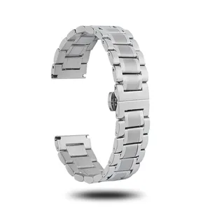 Waterproof Custom Metal Watch Bands Bracelet 20mm 22mm With 304L/316L Stainless Steel Watch Straps With Deployment Clasp