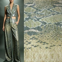 Tissu jacquard brodé vert, tricoté, 100% polyester extensible pour robe, jupe, décoration intérieure, OEM disponible