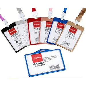 Étui pour carte en alliage d'aluminium <span class=keywords><strong>personnalisé</strong></span>, protection d'identification, étui pour carte de contrôle d'accès d'<span class=keywords><strong>entreprise</strong></span>, porte-carte de travail pour employé avec cordon - Product Image 2