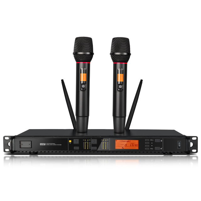 Low Price DR28 Professional Microphone 2 Channel Handheld Uhf Wireless Microphone System
