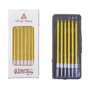 Golden delgado lápis vela aniversário festa decoração metal vela criativa para crianças - Product Image 4