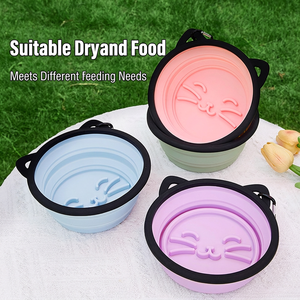 Bol de voyage pliable en silicone pour chien avec mousqueton, bol portable pour eau et nourriture pour animaux de compagnie pour la marche, le camping, la <span class=keywords><strong>randonnée</strong></span>, OEM, vente en gros personnalisée - Product Image 4