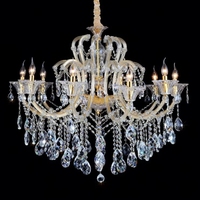 Lustre en cristal de luxe Maria Theresa, grand luminaire suspendu doré pour mariages, lampe suspendue en verre, petite taille