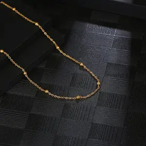 Großhandel Modeschmuck Kette 18 Karat Gold Edelstahl Perle Halskette Kette für Frauen Anhänger passend