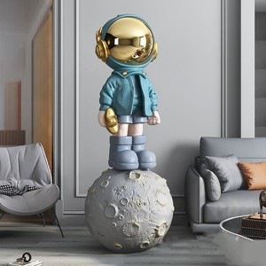 Escultura Moderna y Popular de Astronauta en Fibra de Vidrio Reforzada con Plástico, Decoración Personalizada para el Hogar o Centros Comerciales - Product Image 5