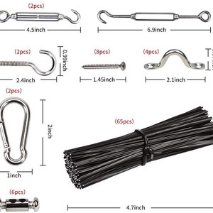 304 Stainless Steel <b>Rope</b> Light Kit With Hooks And Screws For Outdoor Lighting - Product Image 2