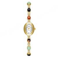 Reloj De pulsera analógico De cuarzo De lujo para Mujer, pulseras De oro, banda De cuero, estilo deportivo antiguo, Reloj De Mujer para niñas