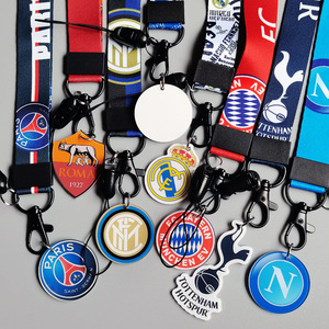 <span class=keywords><strong>Llavero</strong></span> de Fútbol con Cordón para Teléfono Móvil, Diseño de Equipos de la Liga de Campeones, para Actividades Laborales y Escolares, Promociones al por Mayor - Product Image 2
