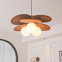 Lustre suspendu de style français en forme de fleur pour intérieur, lampe de plafond pour table de salle à manger, lampe suspendue moderne du milieu du siècle