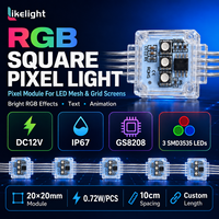 Pantalla LED RGB de Malla Transparente de 20 mm GS8208 DC12V, Resistente al Agua, para Publicidad en Fachadas Exteriores