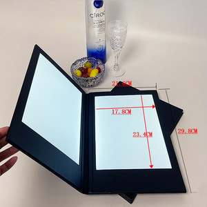 Illuminated <strong>LED</strong> <strong>Menu</strong> <strong>Holder</strong> PU Leather Restaurant <strong>Menu</strong> Display for Hotel Usage - Product Image 6
