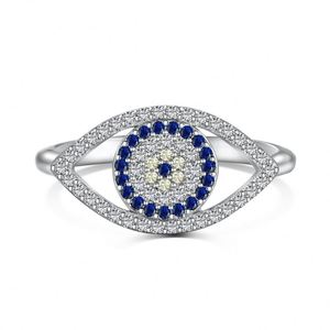 Dylam Stylish Protection Spiritual Turkish Blue <b>Evil</b> Diamond Sapphire <b>Eyes</b> 5A Cubic Zirconia Fashion Fine Jewelry <b>Ring</b> - Product Image 1